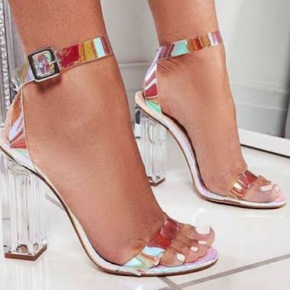 HAUTE HOLOGRAPHIC LUCITE HEELS - Picture 4 of 4
